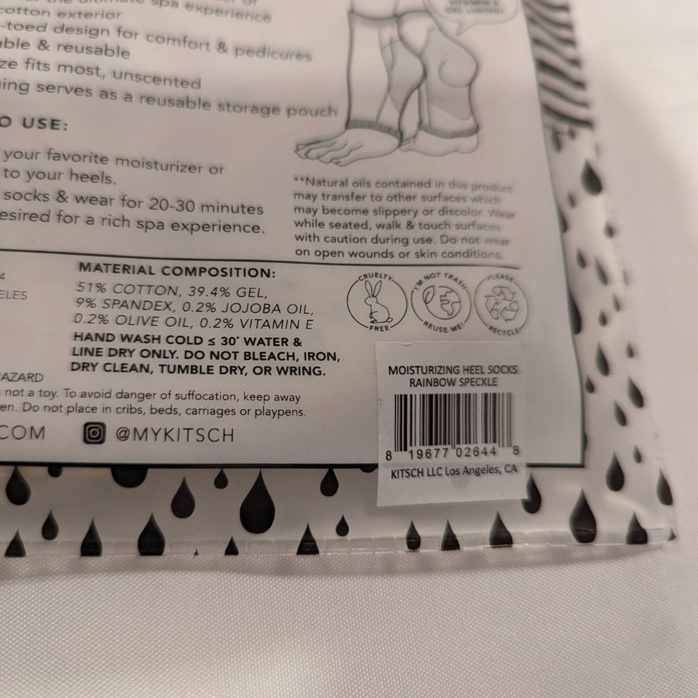 NWT Kitsch Moisturizing Spa Heel Socks - Picture 9 of 9